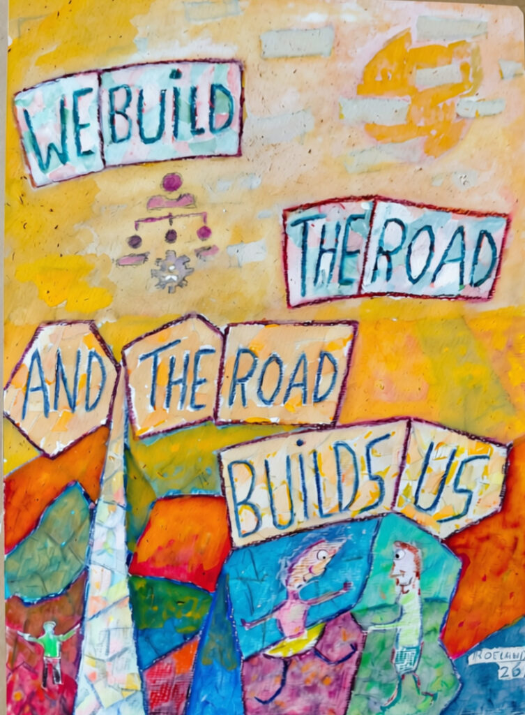 'We build the road, and the road builds us' (Wij bouwen de weg en de weg bouwt ons) is de leus van de Sarvodaya – Shramadan beweging in Sri Lanka. Die beweging ontsloot veraf gelegen dorpen in bosrijk Sri Lanka door er wegen naartoe te leiden. Op het ogenblik lijkt de mens op dit moment alleen nog baat te kunnen hebben van een enorme sprong ('De weg') in de wetenschap. Zo gek is die mogelijkheid niet want tijdens WO II gebeurde iets dergelijks. PS. Natuurlijk zijn er nu ook acute dreigingen vanuit het Oosten, maar als we goed stemmen in Nederland en Europa, dan kan en zal blijken dat Europa, ondanks alles nog steeds een supermacht is, die anderen aan kan en een toekomst heeft.